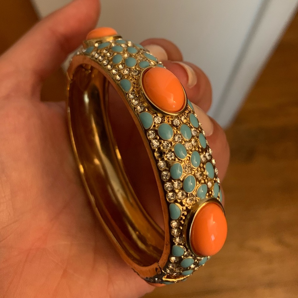 Golden blue and orange bangle